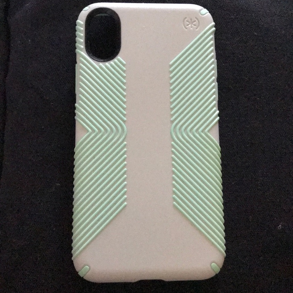 Grey with green stripes iPhone X case